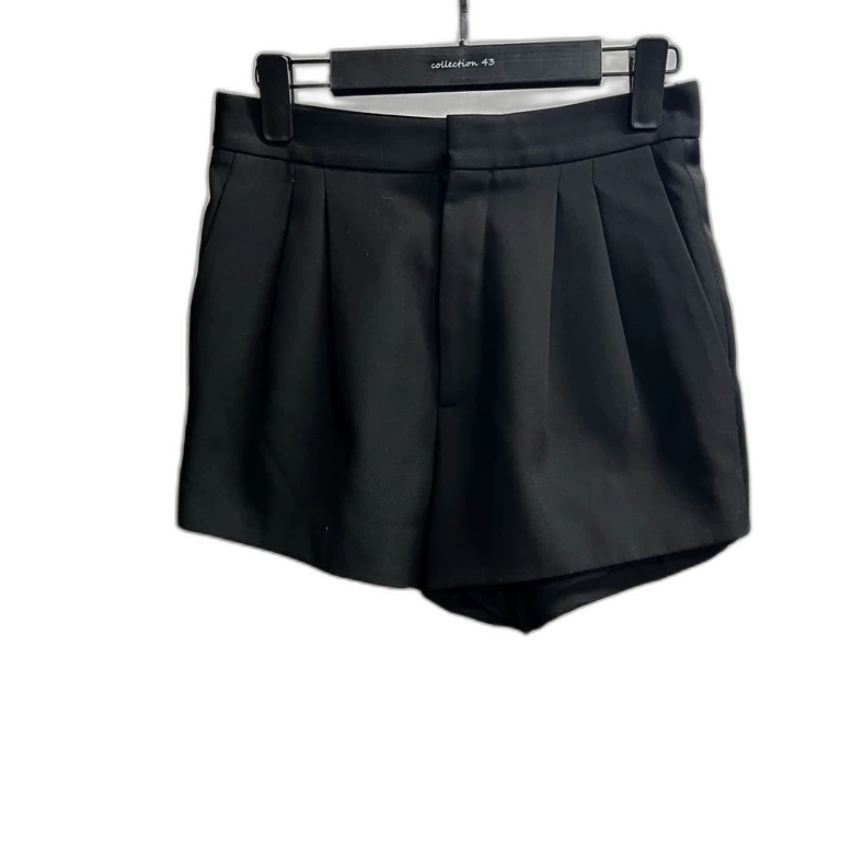 Saint Laurent Black Casual Pleated Shorts