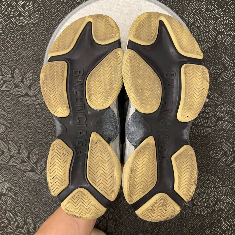 Balenciaga Triple S Sneakers in Black Burgundy