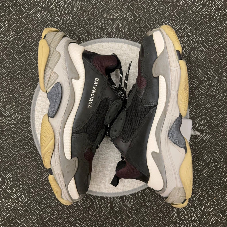Balenciaga Triple S Sneakers in Black Burgundy