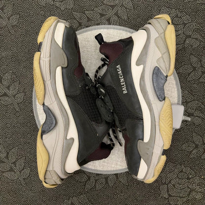 Balenciaga Triple S Sneakers in Black Burgundy