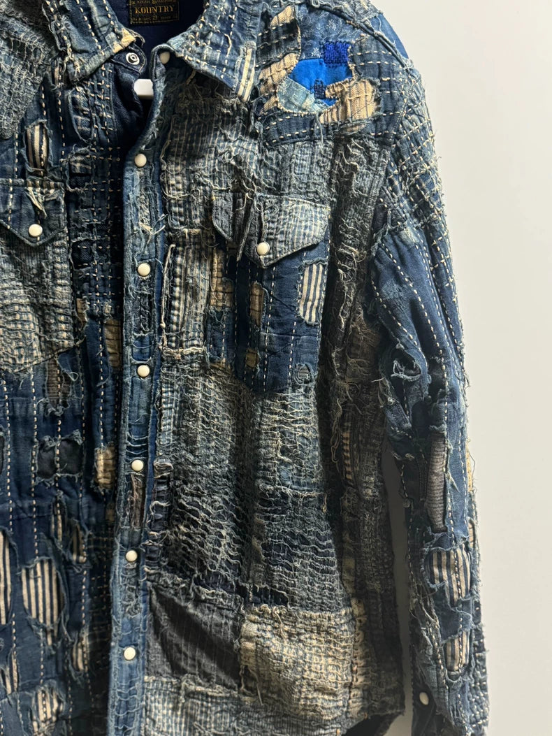 kapital boro sashiko button up shirt