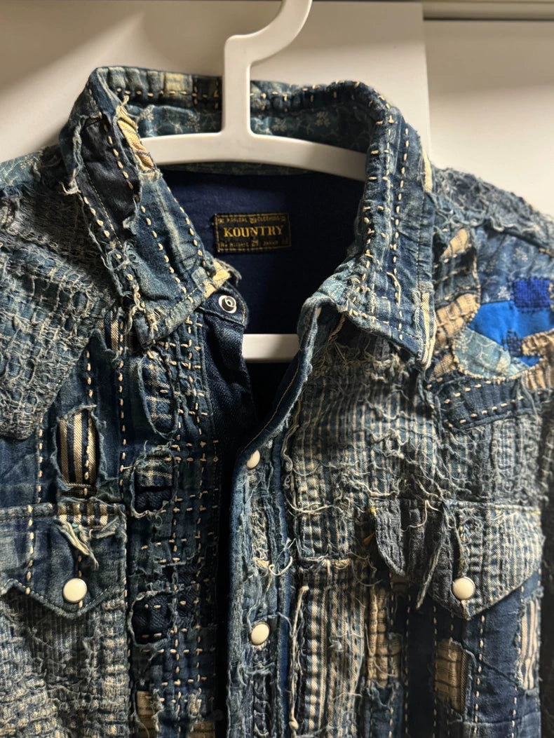 kapital boro sashiko button up shirt