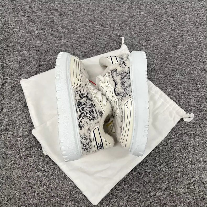 Dior Animal Print Lambswool Sneakers