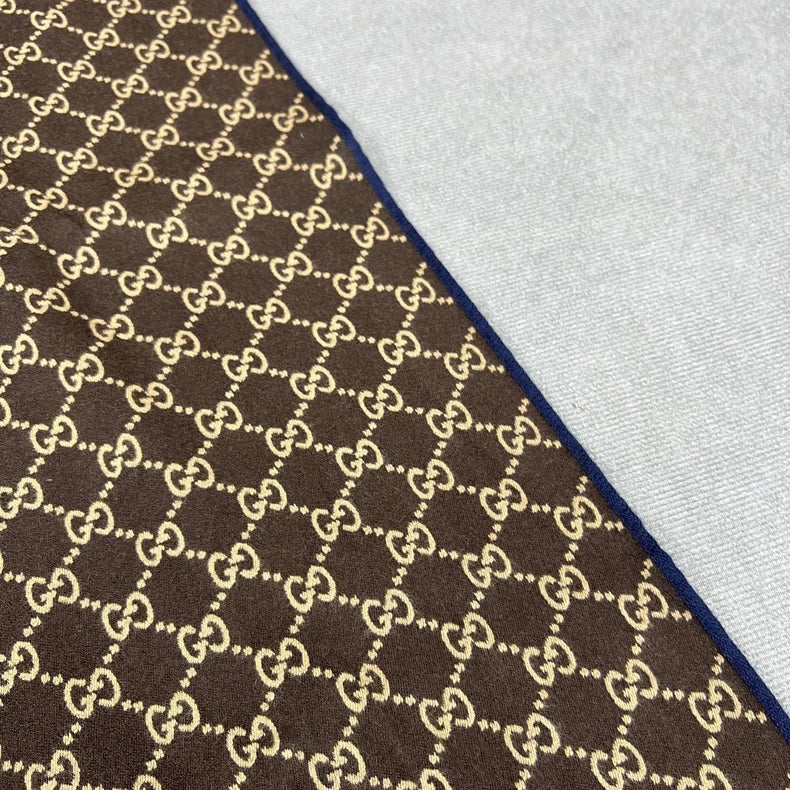 Gucci Blue Reversible GG Logo Wool Scarf