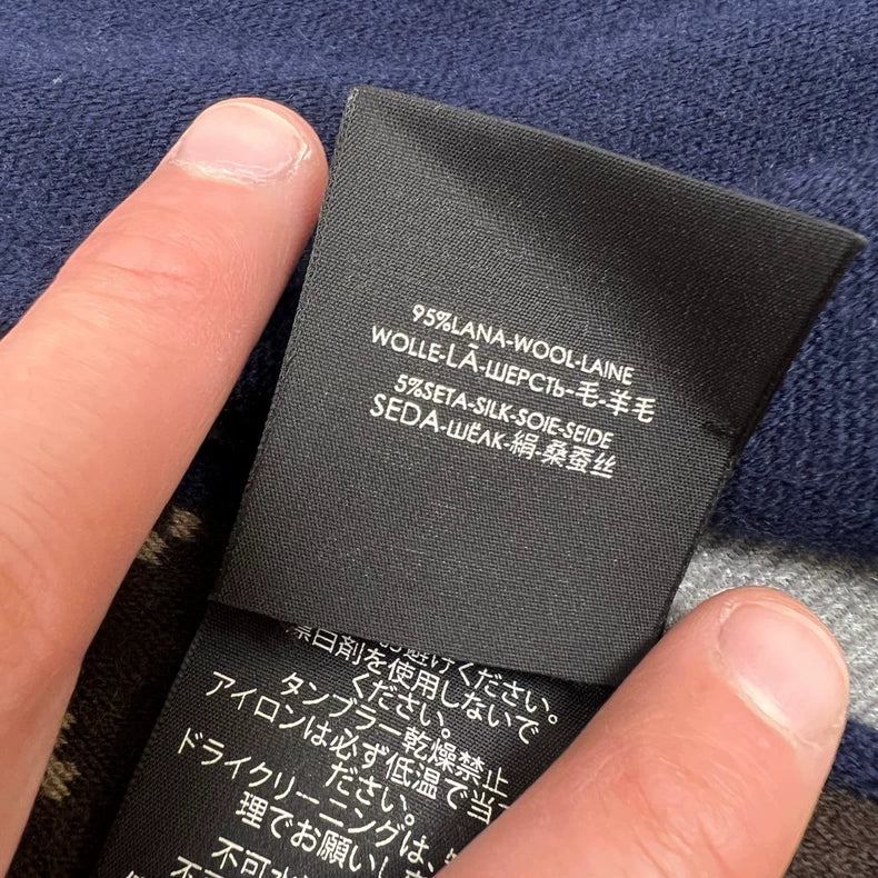 Gucci Blue Reversible GG Logo Wool Scarf