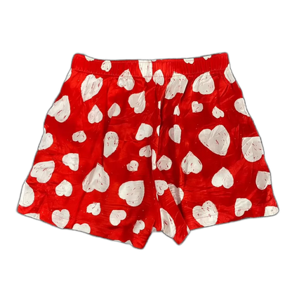Balenciaga Heart Print Red Shorts