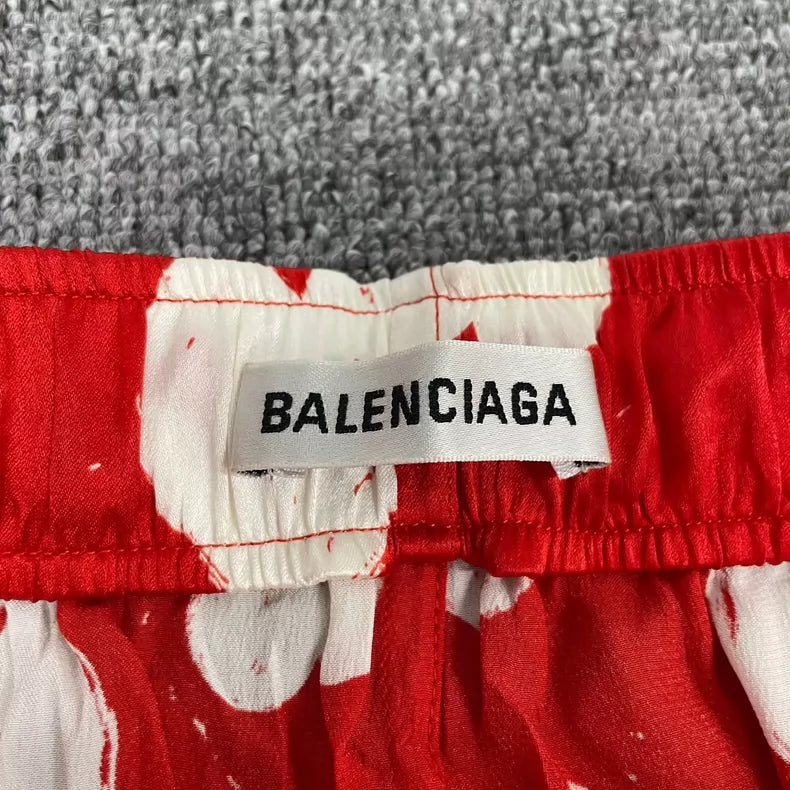 Balenciaga Heart Print Red Shorts