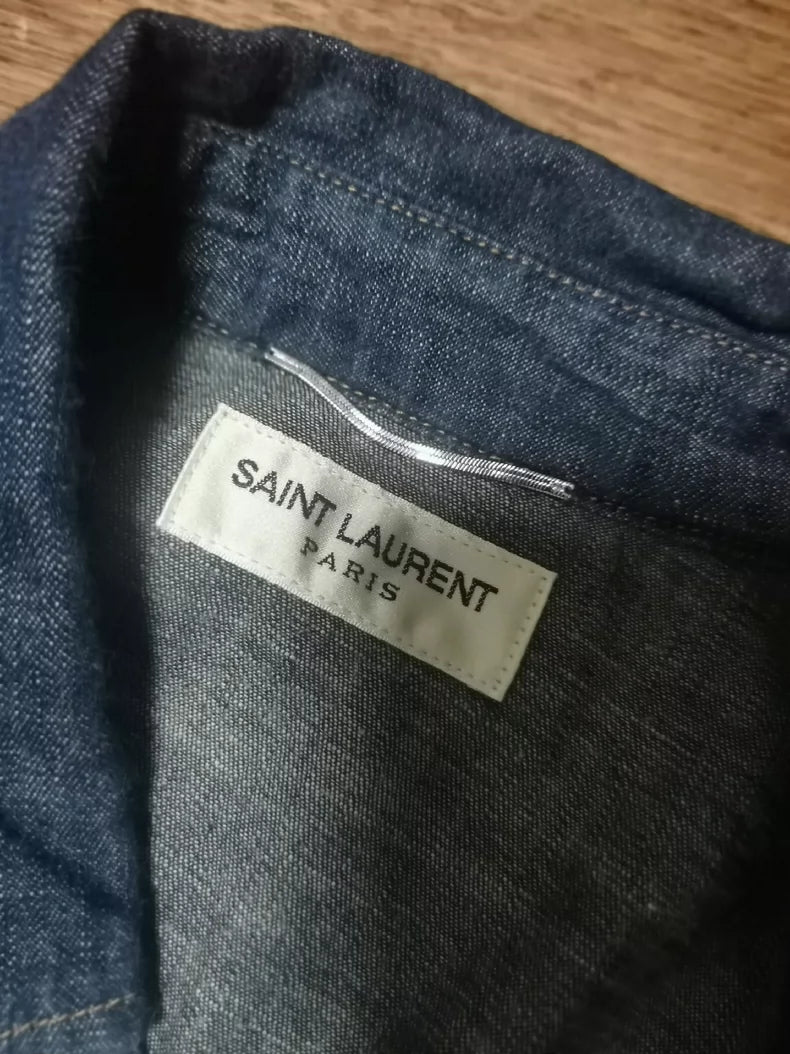 Saint Laurent Paris Denim Button-Up Shirt