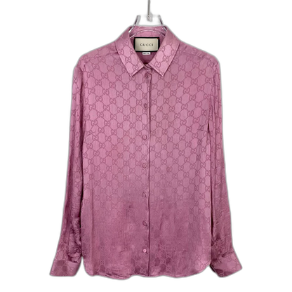Gucci Pink Silk Long Sleeve Shirt