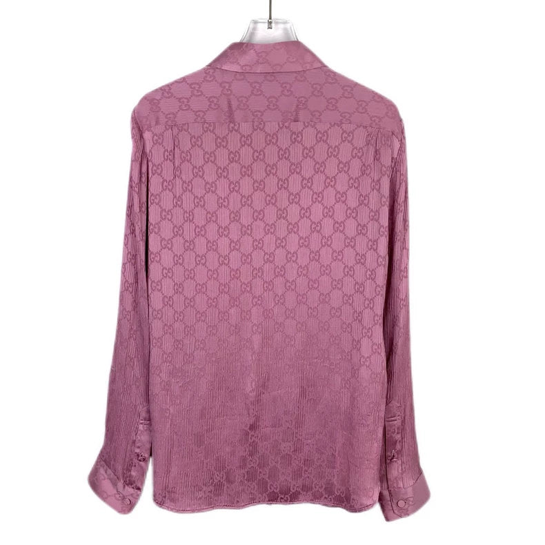 Gucci Pink Silk Long Sleeve Shirt