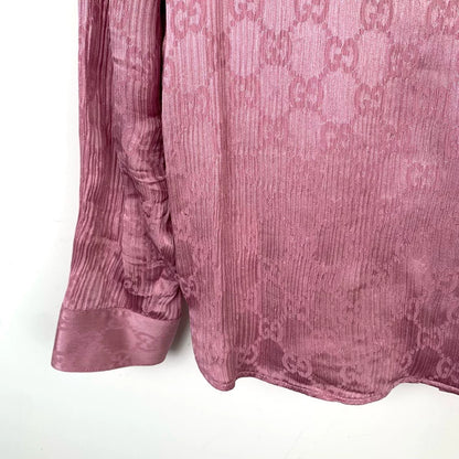 Gucci Pink Silk Long Sleeve Shirt