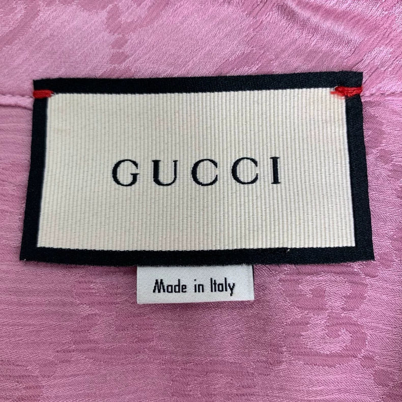 Gucci Pink Silk Long Sleeve Shirt
