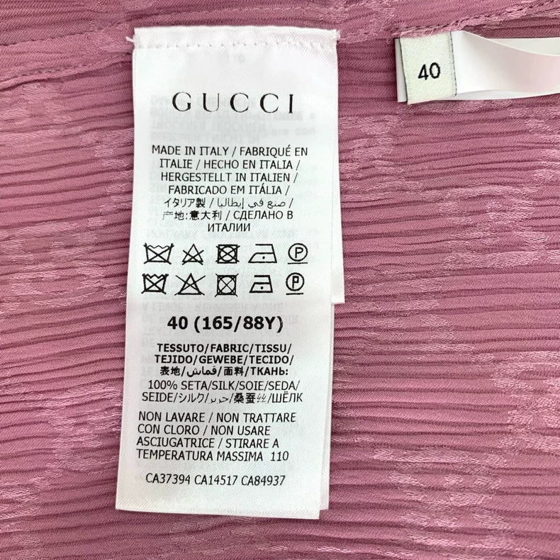 Gucci Pink Silk Long Sleeve Shirt