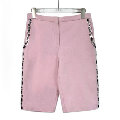 Chanel Pink Sequin Side Cotton Shorts