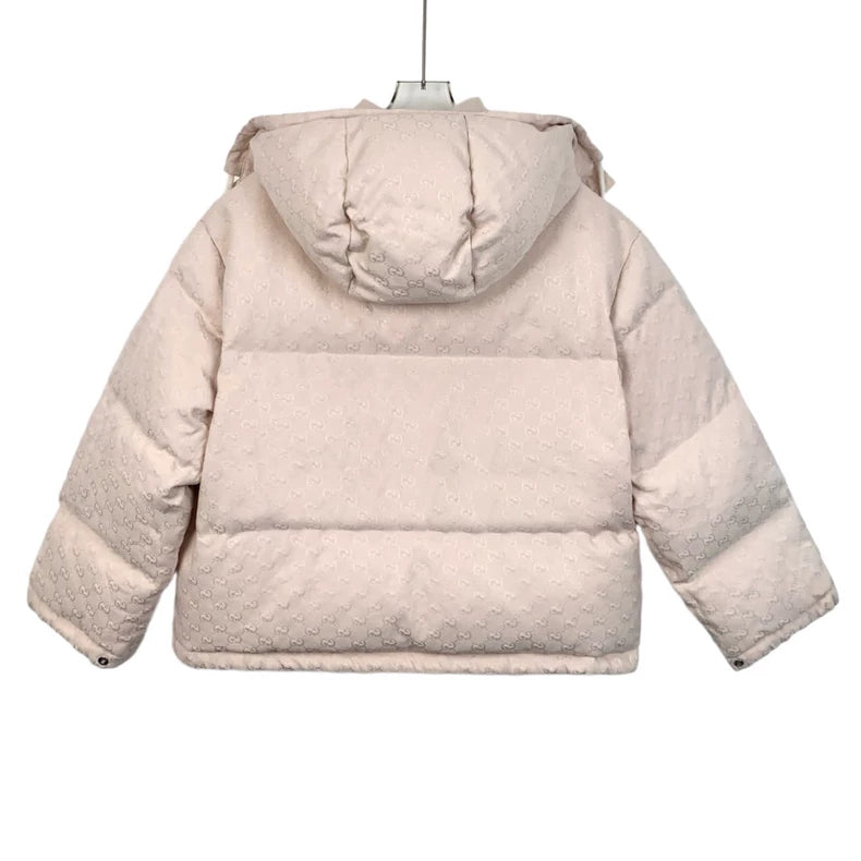 Gucci Pink Logo Hoodie Puffer Jacket