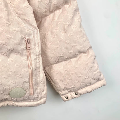 Gucci Pink Logo Hoodie Puffer Jacket