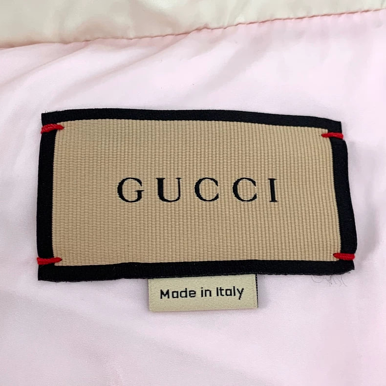 Gucci Pink Logo Hoodie Puffer Jacket