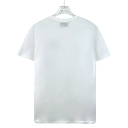 Prada White Triangle Logo Short Sleeve T-Shirt