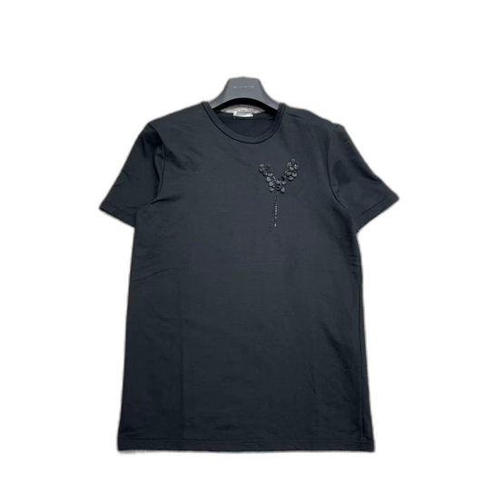 Dior Beaded Flower Short Sleeve T-Shirt-zp