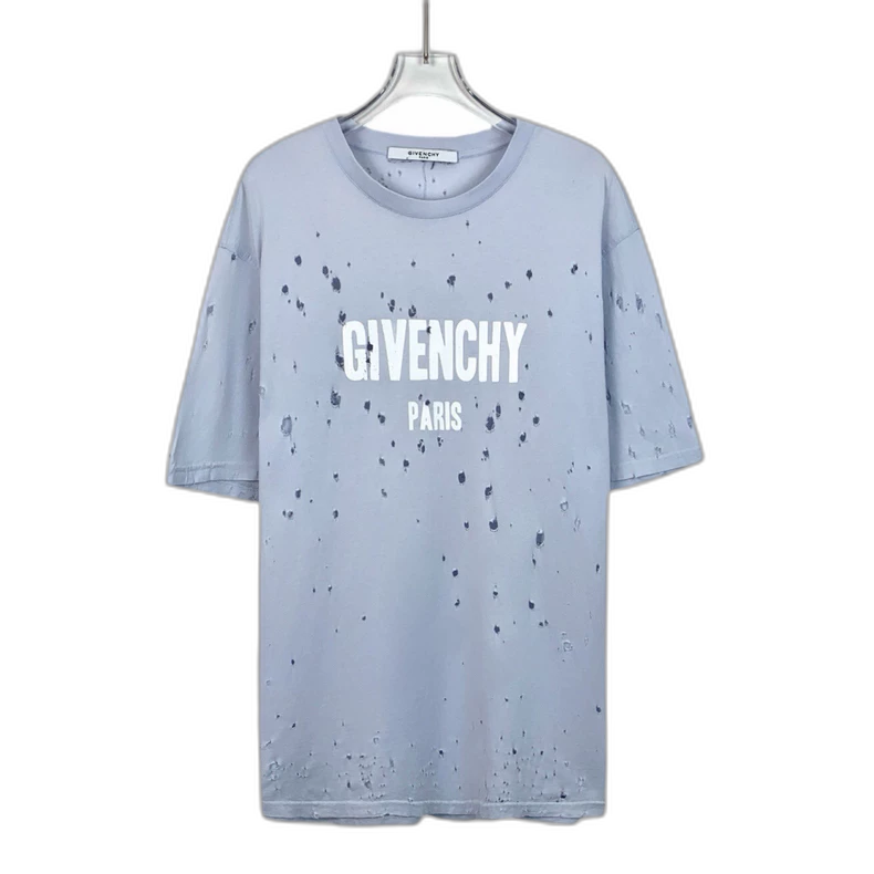 Givenchy Light Blue Logo Cotton T-Shirt