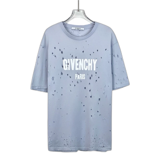 Givenchy Light Blue Logo Cotton T-Shirt
