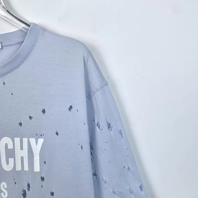 Givenchy Light Blue Logo Cotton T-Shirt