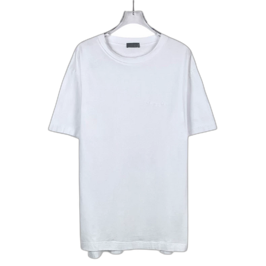 Dior Logo Embroidered White Cotton T-Shirt