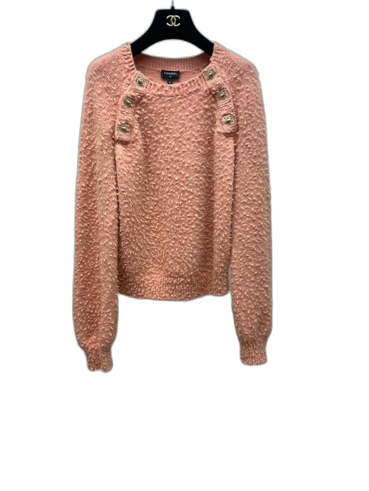 Chanel Pink Sweater with Buttons
