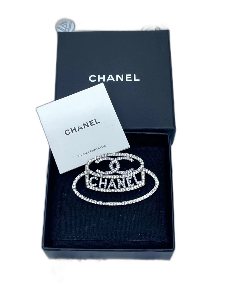 Chanel Diamond Logo Brooch