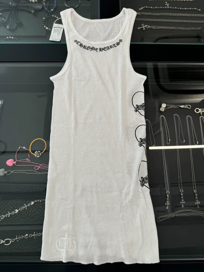 Chrome Hearts White Vine Heart Tank Top-yf