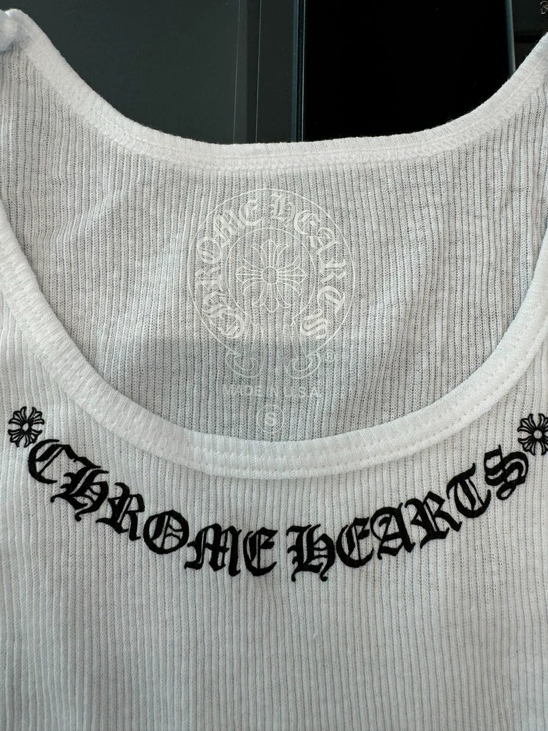 Chrome Hearts White Vine Heart Tank Top-yf