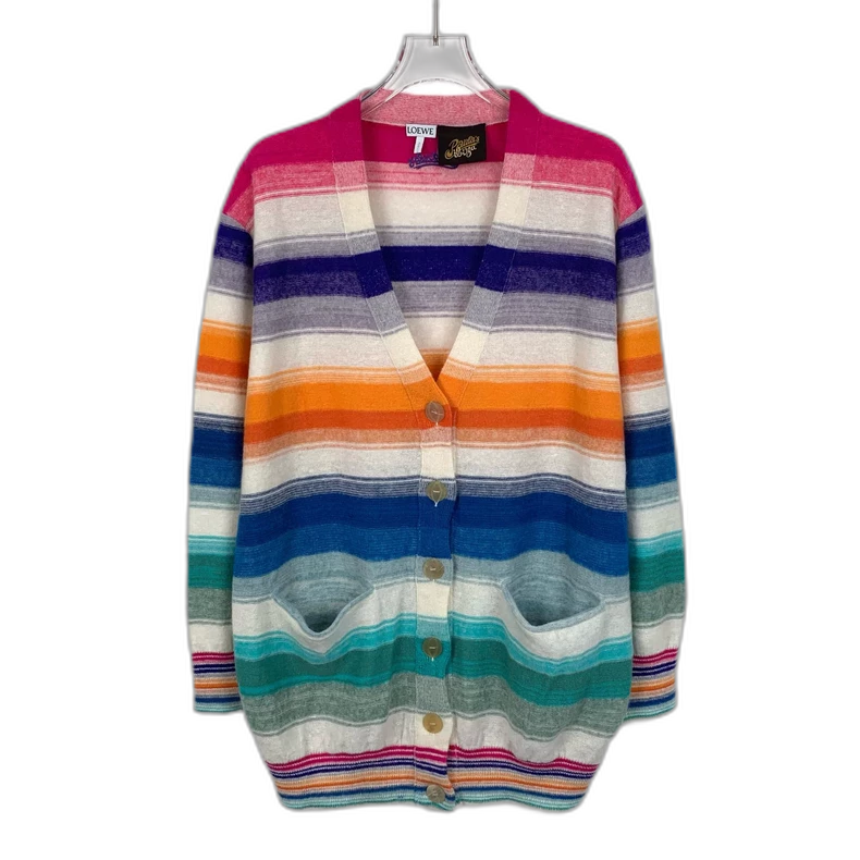 Loewe Colorful Striped V-Neck Cardigan