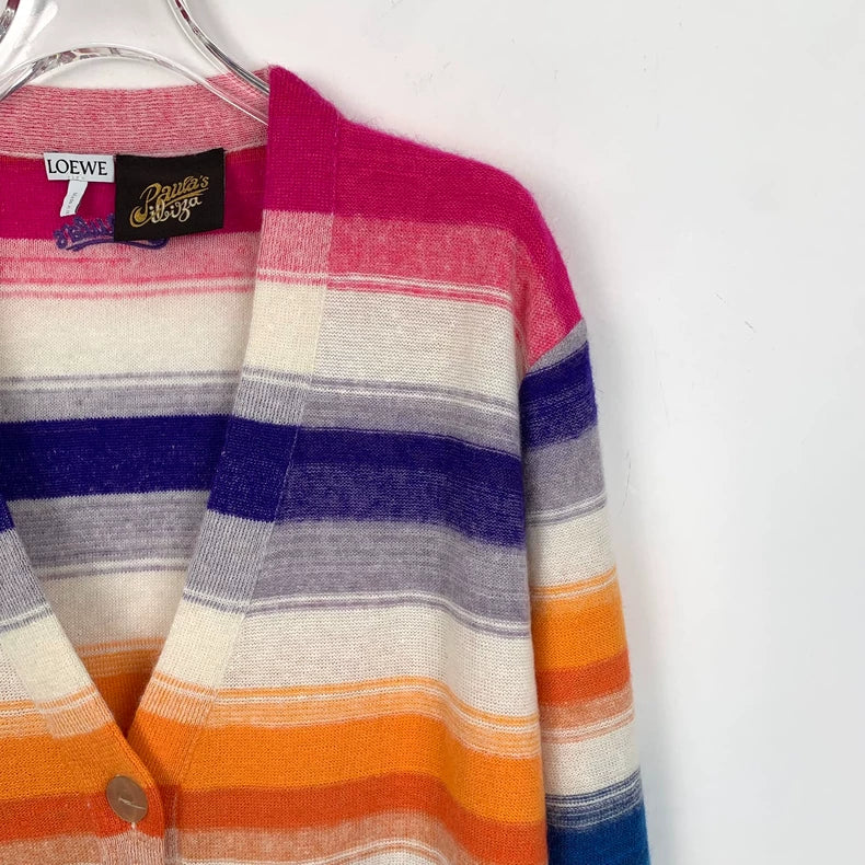 Loewe Colorful Striped V-Neck Cardigan
