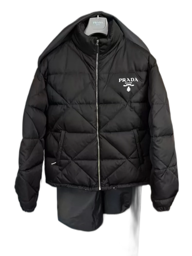 Black Logo Quilted Down Jacket
