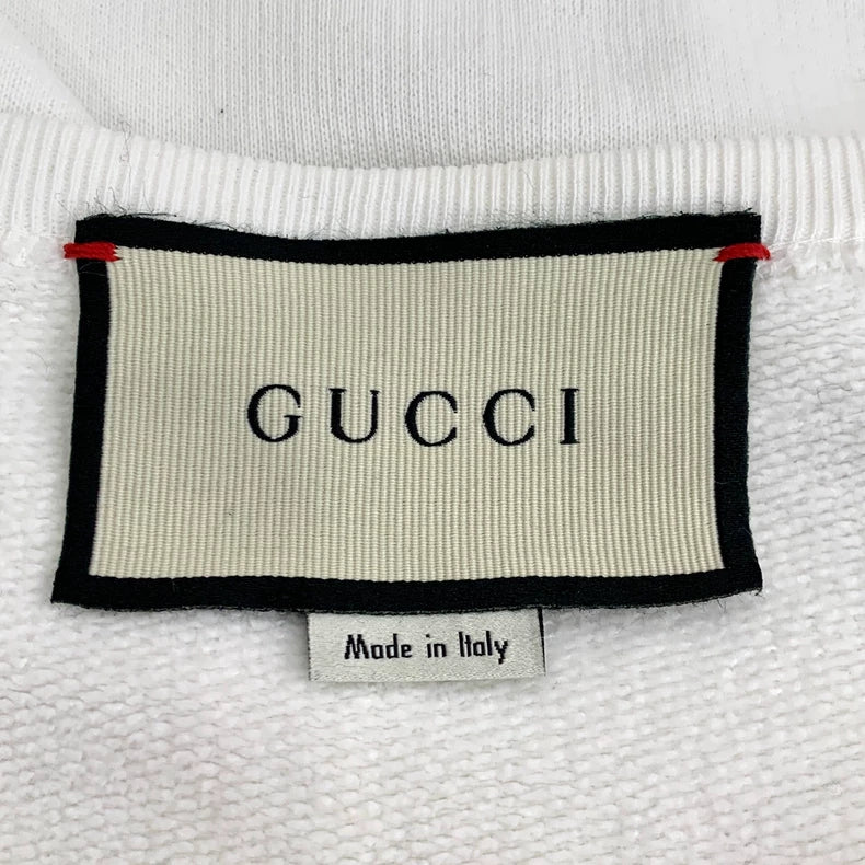 Gucci White Logo Print Long Sleeve Sweatshirt