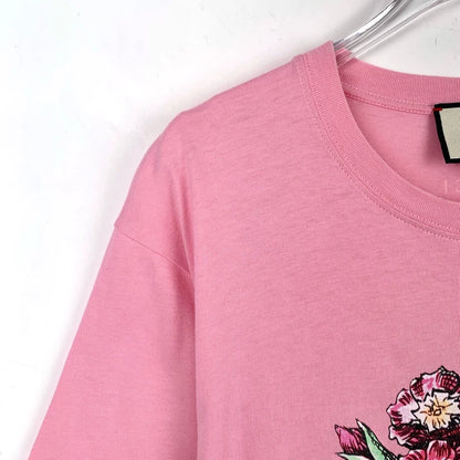 Pink Floral Print Gucci T-Shirt