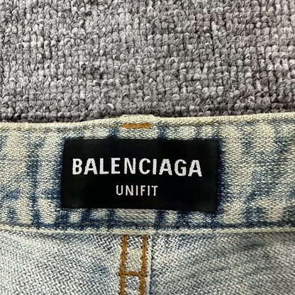 Balenciaga Logo Ripped Denim Pants
