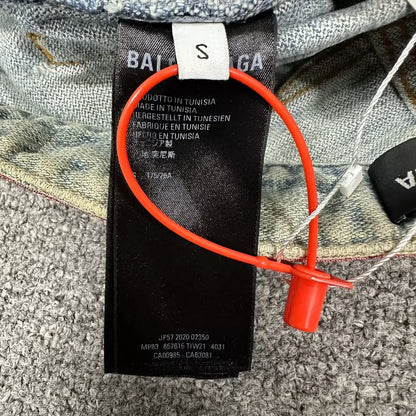 Balenciaga Logo Ripped Denim Pants