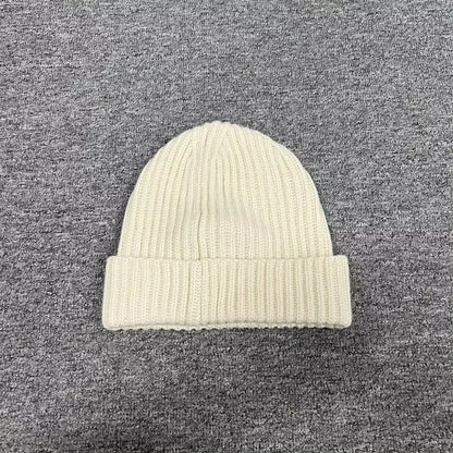 Chanel Cream Wool Logo Beanie Hat