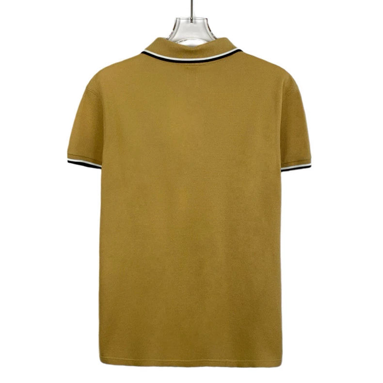 Saint Laurent Yellow Logo Embroidered Polo Shirt
