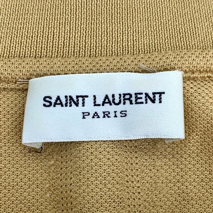 Saint Laurent Yellow Logo Embroidered Polo Shirt