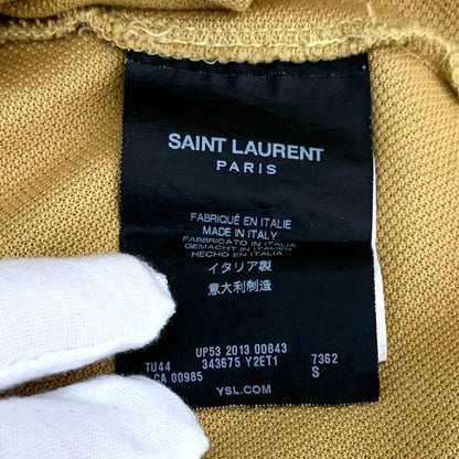 Saint Laurent Yellow Logo Embroidered Polo Shirt