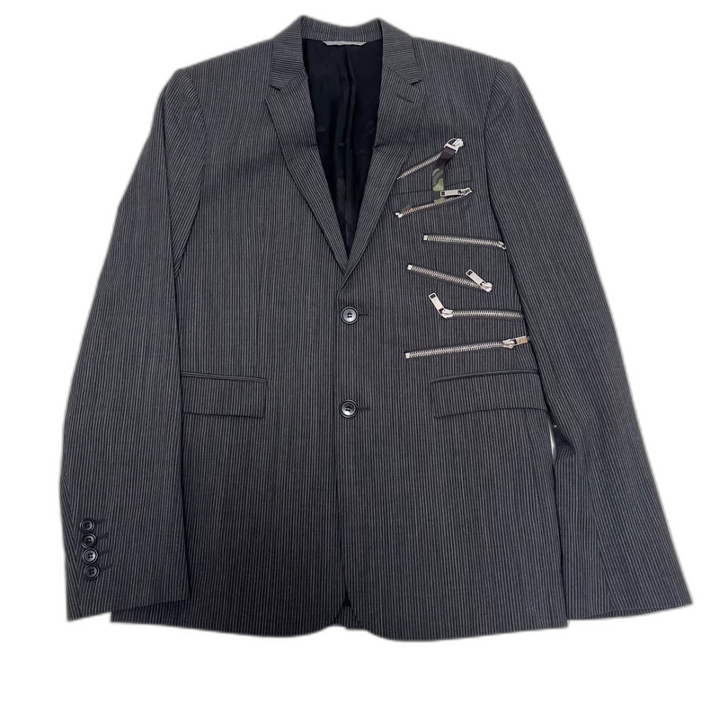 Dior Gray Zip-Front Single Breasted Jacket