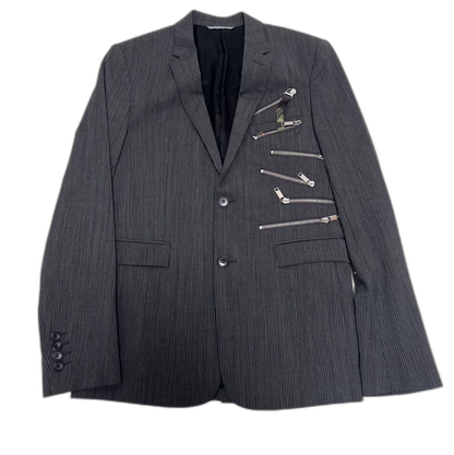 Dior Gray Zip-Front Single Breasted Jacket