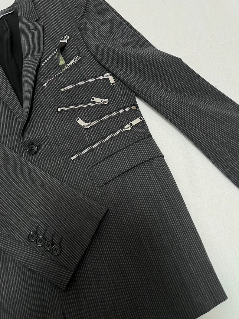 Dior Gray Zip-Front Single Breasted Jacket