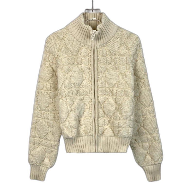 Christian Dior Beige Wool Zip Jacket