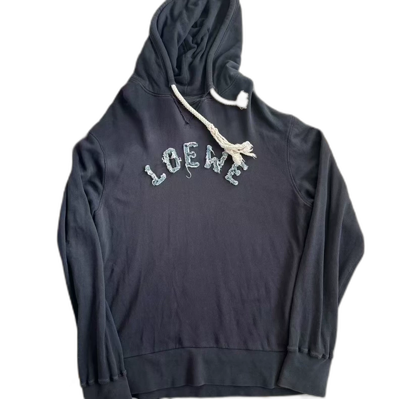Loewe Embroidered Logo Fringe Hoodie