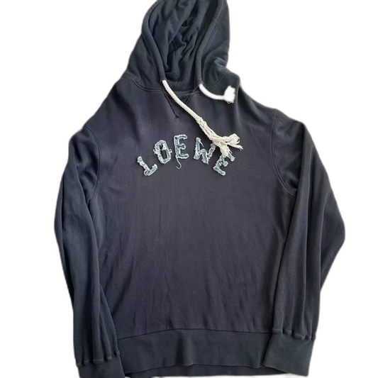 Loewe Embroidered Logo Fringe Hoodie