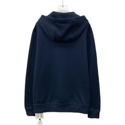 Hermes Blue Cotton Hooded Zip Sweatshirt