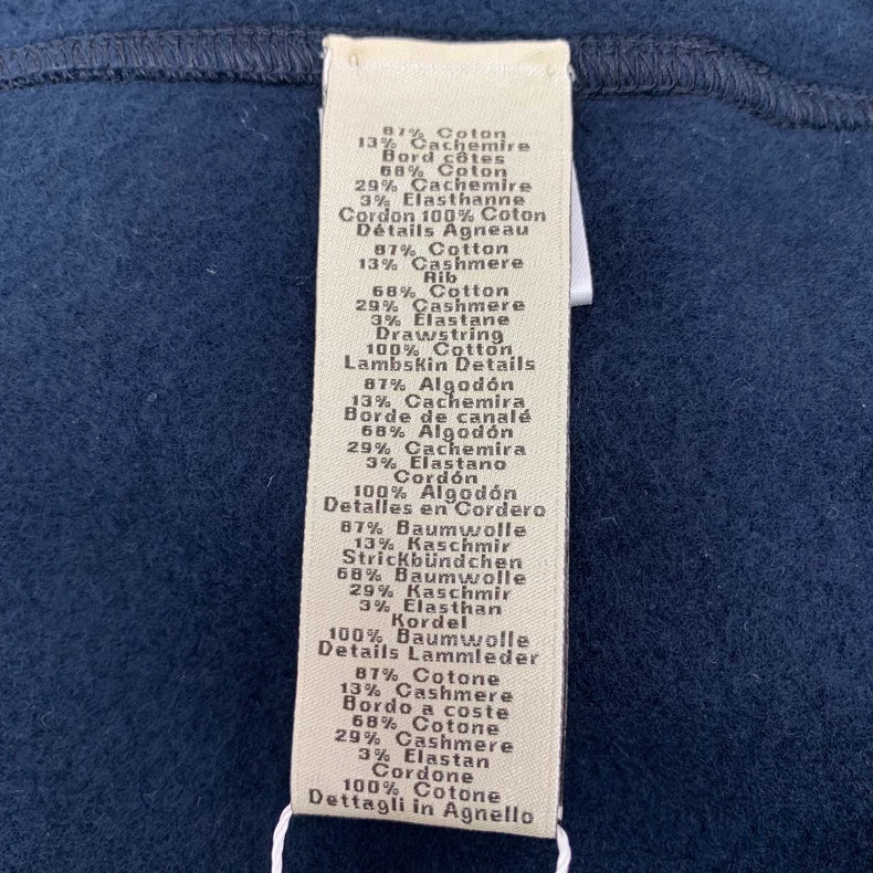 Hermes Blue Cotton Hooded Zip Sweatshirt